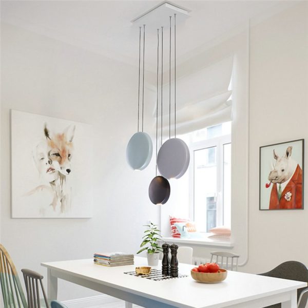 Nordic Postmodern LED Pendant Light Resin Round Living Room Dining Room Bedroom Light 3 Options - Image 5