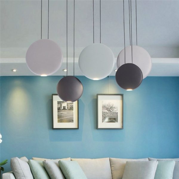 Nordic Postmodern LED Pendant Light Resin Round Living Room Dining Room Bedroom Light 3 Options - Image 9