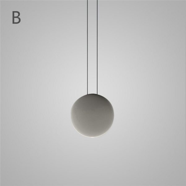 Nordic Postmodern LED Pendant Light Resin Round Living Room Dining Room Bedroom Light 3 Options - Image 5