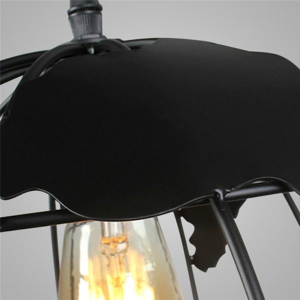 American Rural Style Pendant Light Hollow Globe Modeling Living Room Dining Room Bar Light Black White 2 Options (20*20cm) - Image 4