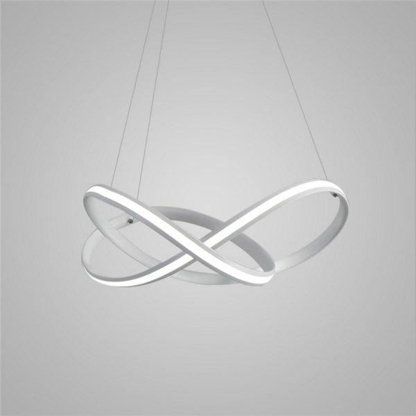 Nordic LED Pendant Light White Bedroom Living Room Dining Room Lighting Outside Edge Glowing - Image 7