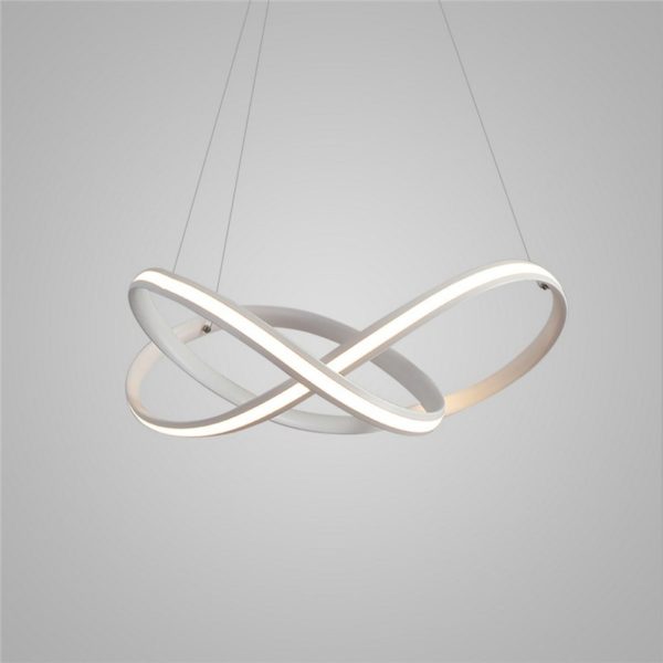 Nordic LED Pendant Light White Bedroom Living Room Dining Room Lighting Outside Edge Glowing - Image 8