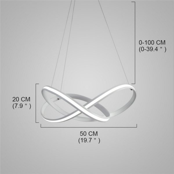 Nordic LED Pendant Light White Bedroom Living Room Dining Room Lighting Outside Edge Glowing - Image 2