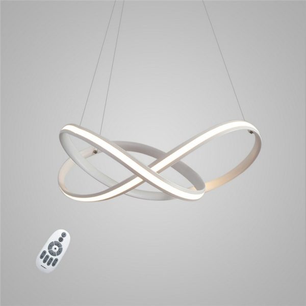 Nordic LED Pendant Light White Bedroom Living Room Dining Room Lighting Outside Edge Glowing - Image 6