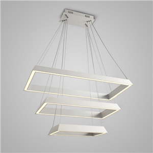 Nordic Modern Creative Simple LED Pendant Light White Rectangle 3 Layers Bedroom Living Room Dining Room Lighting