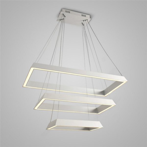 Nordic Modern Creative Simple LED Pendant Light White Rectangle 3 Layers Bedroom Living Room Dining Room Lighting - Image 7