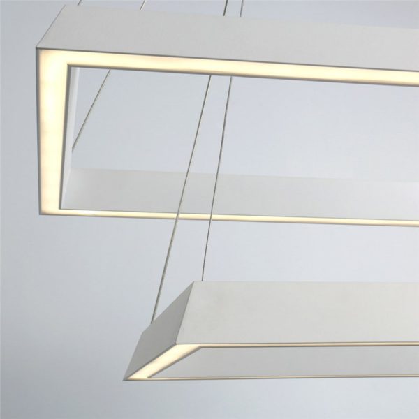 Nordic Modern Creative Simple LED Pendant Light White Rectangle 3 Layers Bedroom Living Room Dining Room Lighting - Image 3