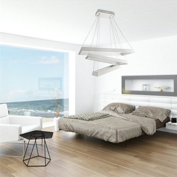 Nordic Modern Creative Simple LED Pendant Light White Rectangle 3 Layers Bedroom Living Room Dining Room Lighting - Image 5