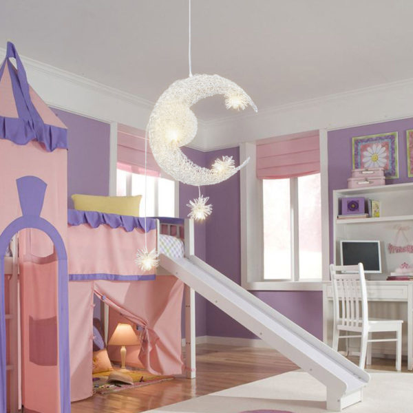 Moon Star Ceiling Light hanging lights for bedroom Kids Room with 5 Lights - Image 2