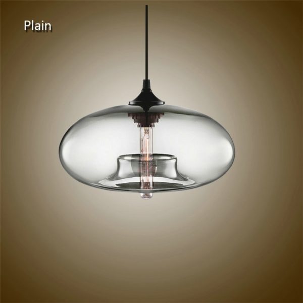 Modern Glass Pendant Lights Colorful Concave Oval Dining Room Living Room Bedroom Ceiling Lights (Color of Love) - Image 3