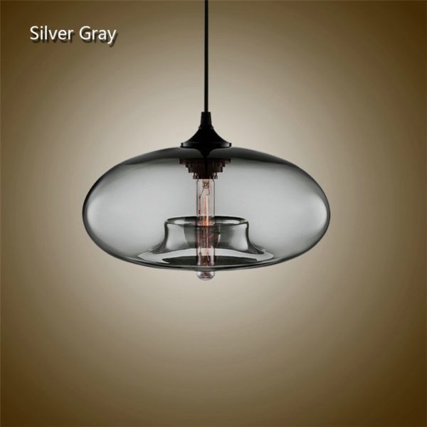 Modern Glass Pendant Lights Colorful Concave Oval Dining Room Living Room Bedroom Ceiling Lights (Color of Love) - Image 4