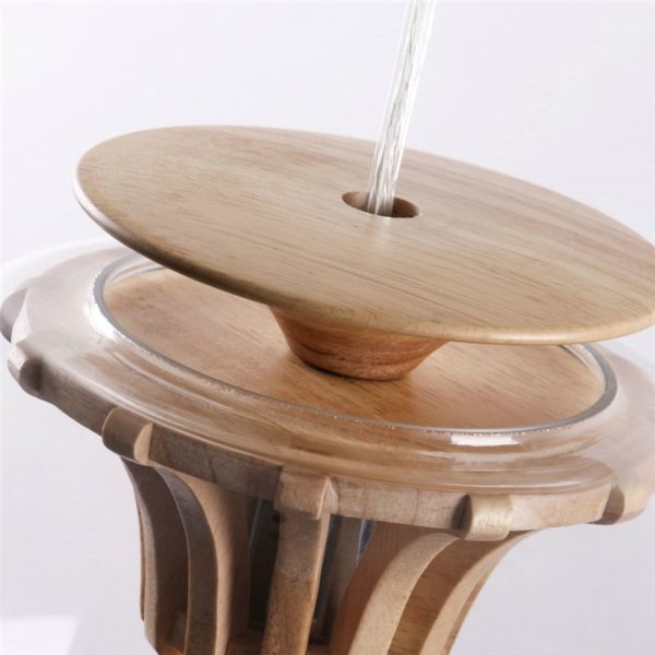 Hand Blown Glass Pendant Light Wood Fixture Hanging Light 2018 New Design - Image 5