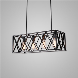 Nordic Retro Creative Geometric Iron Craft Pendant Light Cafe Restaurant Bar Lighting 4 Lights
