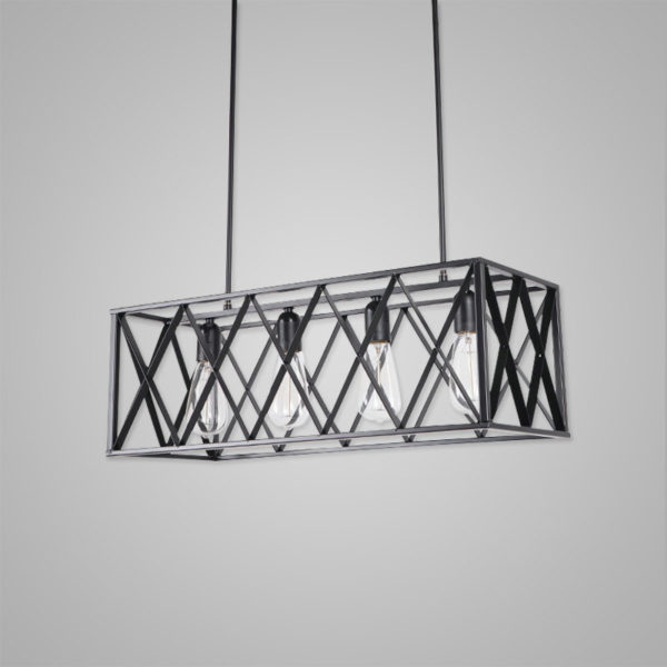 Nordic Retro Creative Geometric Iron Craft Pendant Light Cafe Restaurant Bar Lighting 4 Lights - Image 8