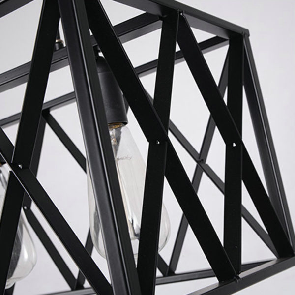 Nordic Retro Creative Geometric Iron Craft Pendant Light Cafe Restaurant Bar Lighting 4 Lights - Image 4