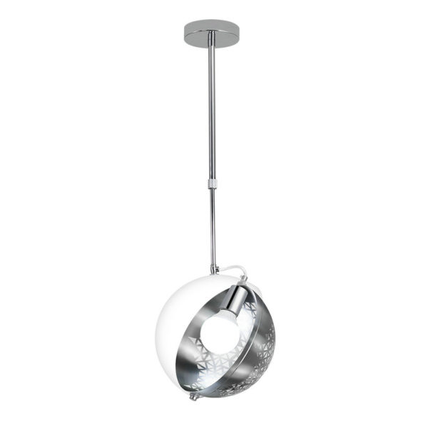 Modern Pendant Light Hollow Out Metal and Glass Ceiling Light 360° Shade Rotating Planet H - Image 8