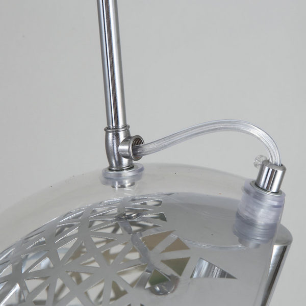 Modern Pendant Light Hollow Out Metal and Glass Ceiling Light 360° Shade Rotating Planet H - Image 5