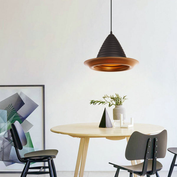 Contemporary Simple Pendant Light Lapel Cuspidal Hat Stoving Varnish Pendant Light Bedroom Living Room Light - Image 3