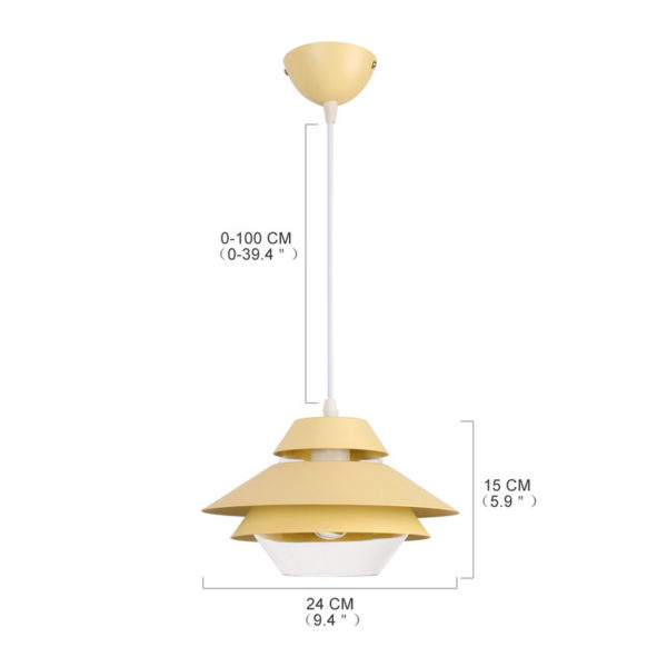Multi Color Pendant Light Stoving Varnish Three Layers Shade Glass Pendant Light Dining Room Bedroom Living Light - Image 2