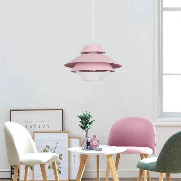 Multi Color Pendant Light Stoving Varnish Three Layers Shade Glass Pendant Light Dining Room Bedroom Living Light - Image 3