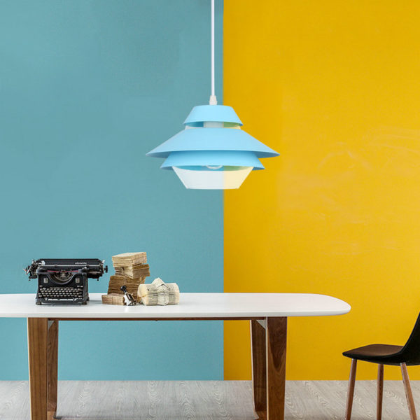 Multi Color Pendant Light Stoving Varnish Three Layers Shade Glass Pendant Light Dining Room Bedroom Living Light - Image 5