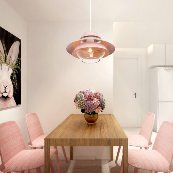 Multi Color Pendant Light Stoving Varnish Three Layers Shade Glass Pendant Light Dining Room Bedroom Living Light - Image 6
