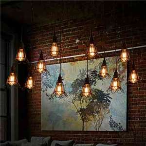 Pendant Light 12 Lights Country Style Wrought Iron (Christmas Cobwebs)