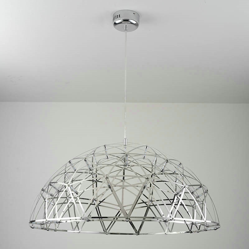 Contemporary Simple LED Pendant Light Hollow Stainless Steel Dome Shade LED Pendant Light Living Room Bedroom Light - Image 4