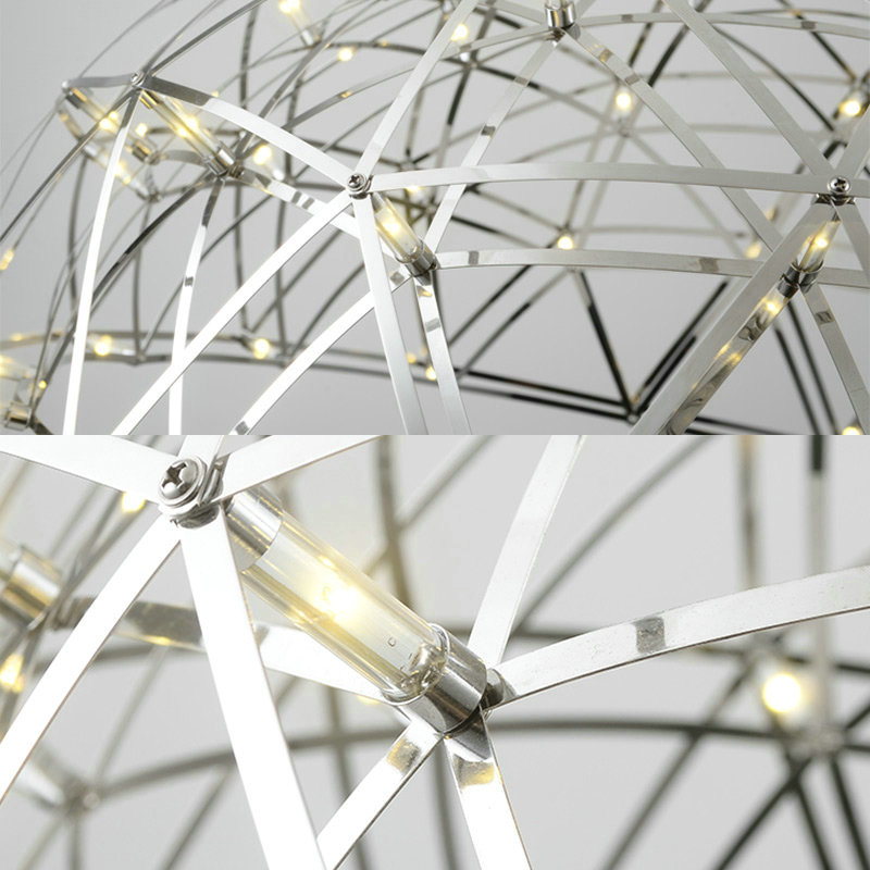 Contemporary Simple LED Pendant Light Hollow Stainless Steel Dome Shade LED Pendant Light Living Room Bedroom Light - Image 5