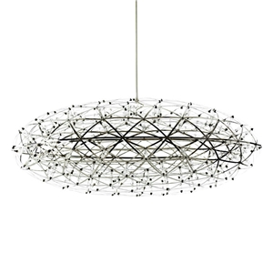 Contemporary Simple LED Pendant Light Hollow Stainless Steel Ellipse Shade LED Pendant Light Bedroom Living Room Light