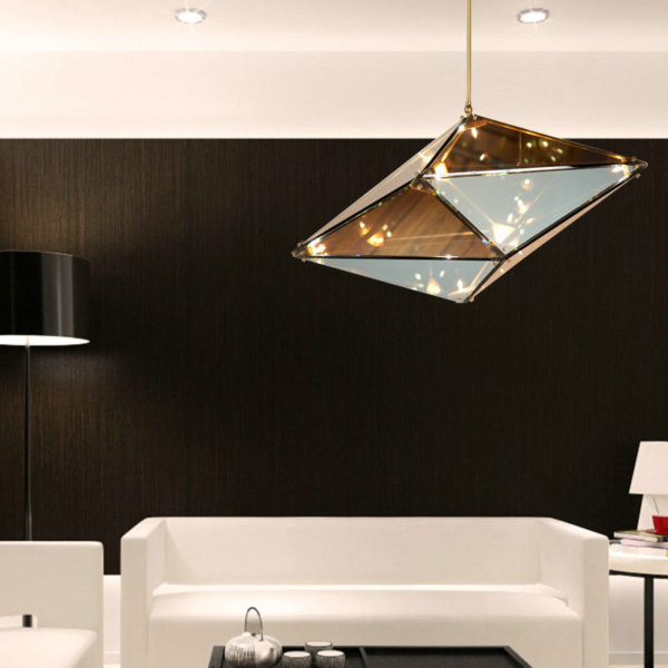 Contemporary Simple Pendant Light Irregular Geometry Shape Pendant Light Bedroom Living Room Light Horizontal/Vertical Type - Image 3