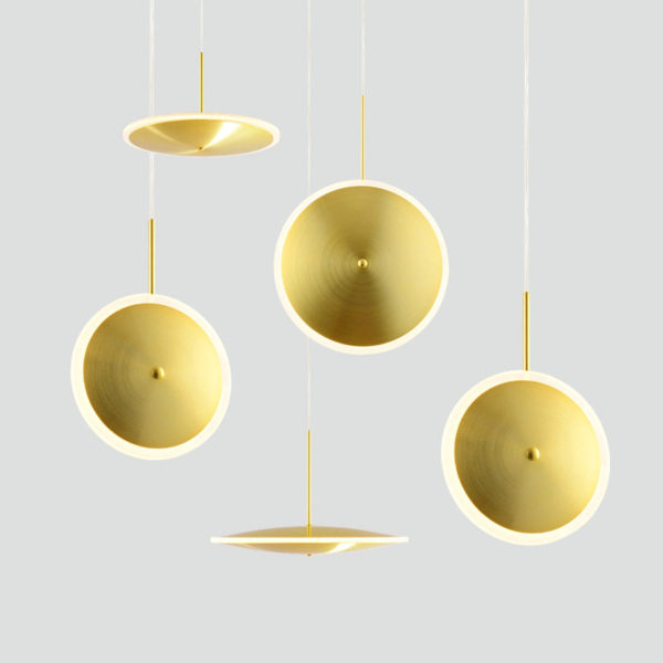 Nordic Simple Pendant Light Golden Flying Saucer Shape LED Pendant Light Horizontal/Vertical Type - Image 8