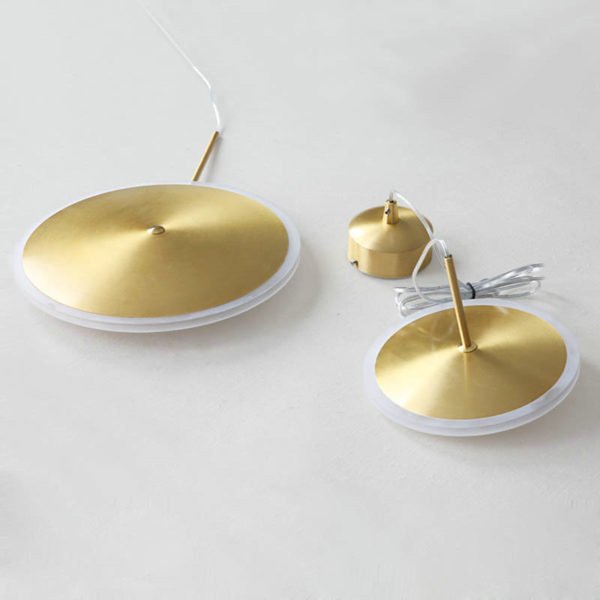 Nordic Simple Pendant Light Golden Flying Saucer Shape LED Pendant Light Horizontal/Vertical Type - Image 9