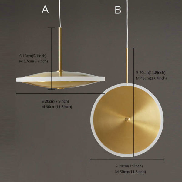 Nordic Simple Pendant Light Golden Flying Saucer Shape LED Pendant Light Horizontal/Vertical Type - Image 2