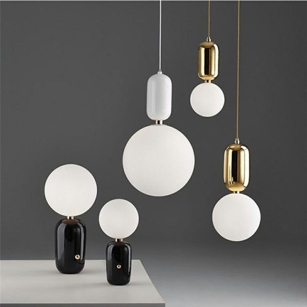 Nordic Modern Metal Frosted Glass Light Modern Minimalist Creative Study Room Bedroom Bar Pendant Light Single Light 3 Options - Image 7