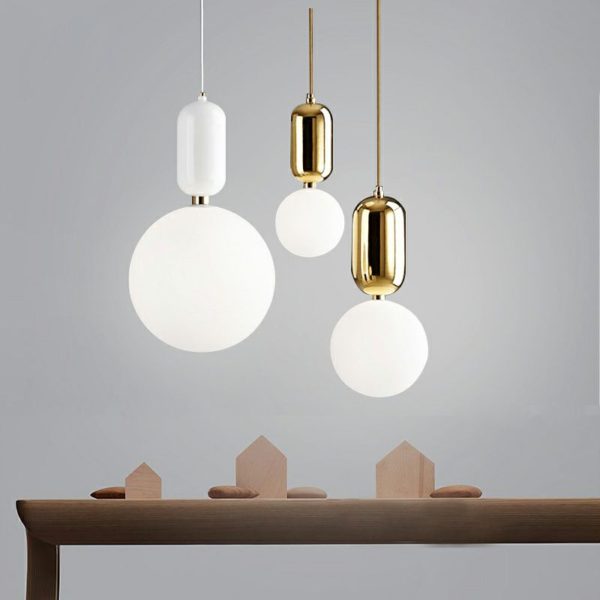 Nordic Modern Metal Frosted Glass Light Modern Minimalist Creative Study Room Bedroom Bar Pendant Light Single Light 3 Options - Image 8