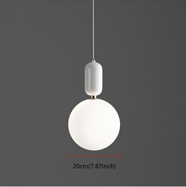 Nordic Modern Metal Frosted Glass Light Modern Minimalist Creative Study Room Bedroom Bar Pendant Light Single Light 3 Options - Image 2