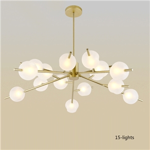 Nordic Simple Chandelier Frosted Spray Painting Pendant Light Golden Fixture Glass Shade Pendant Light
