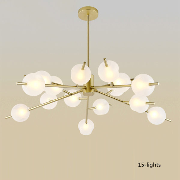 Nordic Simple Chandelier Frosted Spray Painting Pendant Light Golden Fixture Glass Shade Pendant Light - Image 7