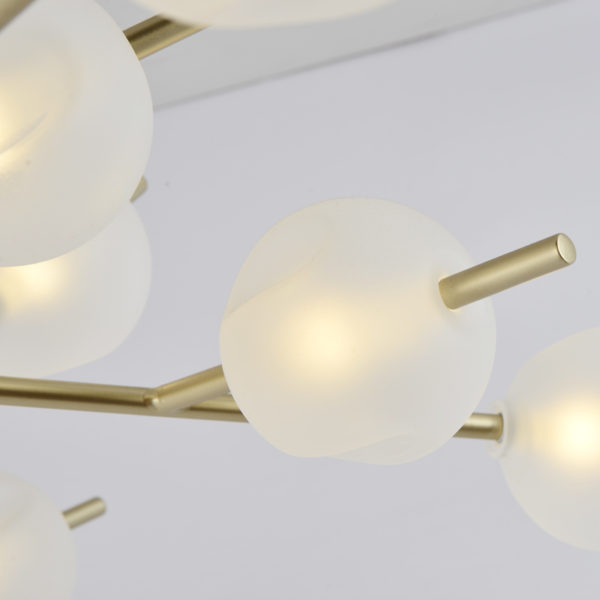 Nordic Simple Chandelier Frosted Spray Painting Pendant Light Golden Fixture Glass Shade Pendant Light - Image 9