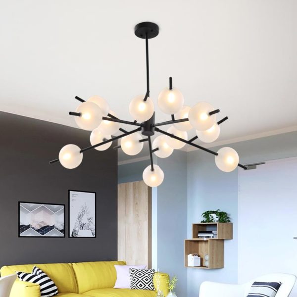 Nordic Simple Chandelier Frosted Spray Painting Pendant Light Golden Fixture Glass Shade Pendant Light - Image 4