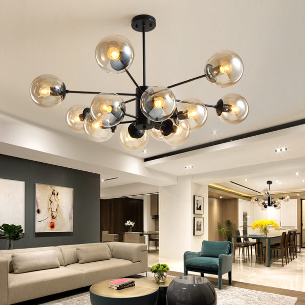 Nordic Simple Chandelier Spray Painting Pendant Light Living Room Bedroom Office Light - Image 9