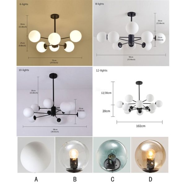 Nordic Simple Chandelier Spray Painting Pendant Light Living Room Bedroom Office Light - Image 2
