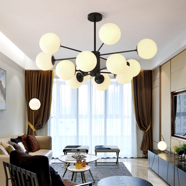 Nordic Simple Chandelier Spray Painting Pendant Light Living Room Bedroom Office Light - Image 5