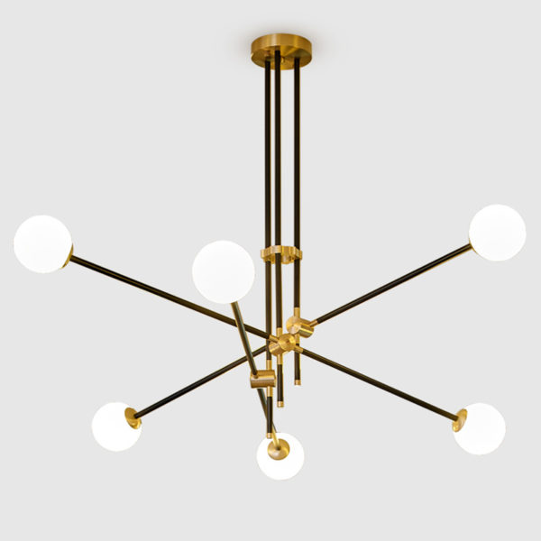 Contemporary Simple Pendant Light Frosted Spray Painting Pendant Light Geometry Lines Light - Image 7