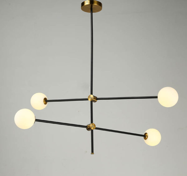 Contemporary Simple Pendant Light Frosted Spray Painting Pendant Light Geometry Lines Light - Image 8