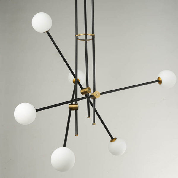 Contemporary Simple Pendant Light Frosted Spray Painting Pendant Light Geometry Lines Light - Image 3
