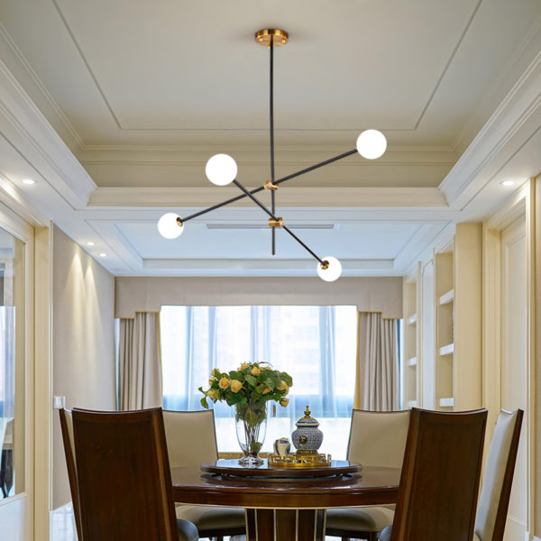 Contemporary Simple Pendant Light Frosted Spray Painting Pendant Light Geometry Lines Light - Image 5