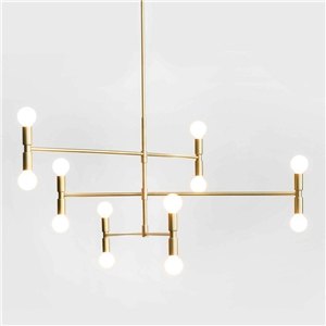 Nordic Simple Pendant Light Electroplating Iron Pendant Light Geometry Lines Shape Light