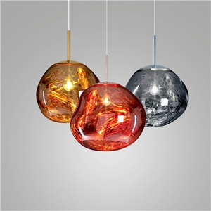 Coloured Pendant Light Electroplating Irregular Lava Pendant Light Acrylic Bedroom Study Light